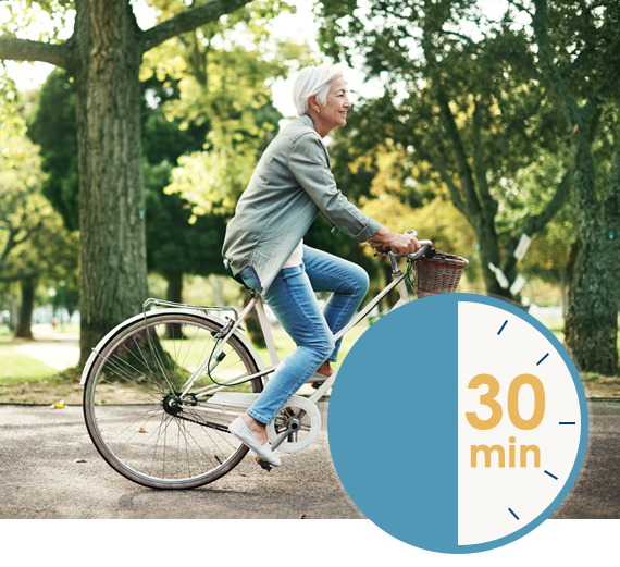 Woman riding a bicycle in nature