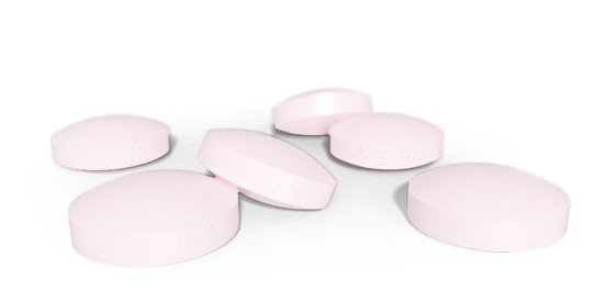 Illustration of 9 pink BioActive B12 tablets