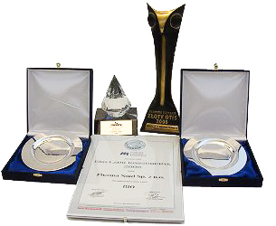 Some of the awards and diplomas Pharma Nord has won